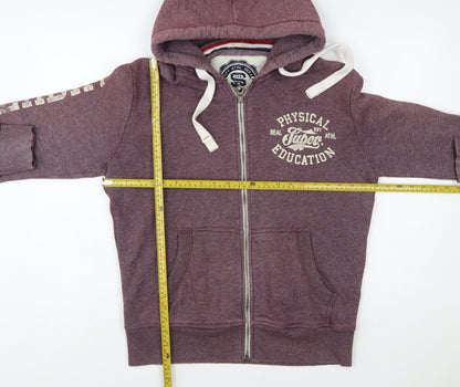 Superdry Men's Purple Full Zip Hoodie L Sports College Style