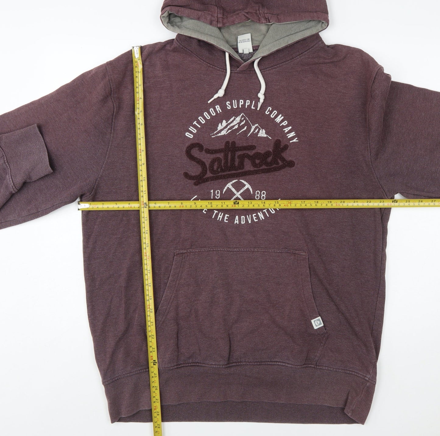 Saltrock Men’s Brown 2XL Pullover Hoodie with Logo Graphic