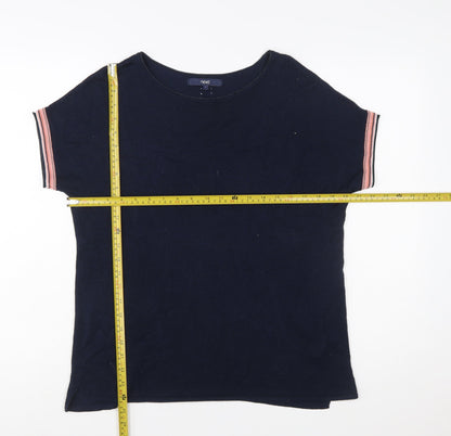 Next Women Blue Short Sleeve Knit Pullover Jumper Size 12