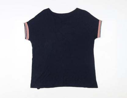 Next Women Blue Short Sleeve Knit Pullover Jumper Size 12