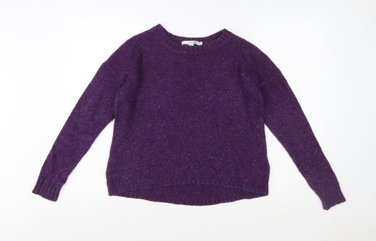 Boden Women Purple Wool Blend Jumper UK 8 Crew Neck Long Sleeve