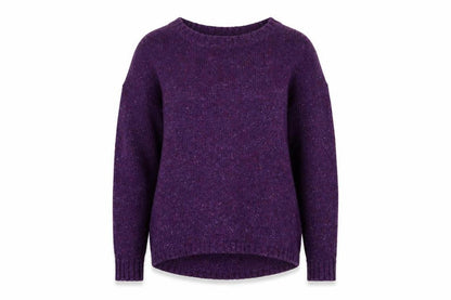 Boden Women Purple Wool Blend Jumper UK 8 Crew Neck Long Sleeve
