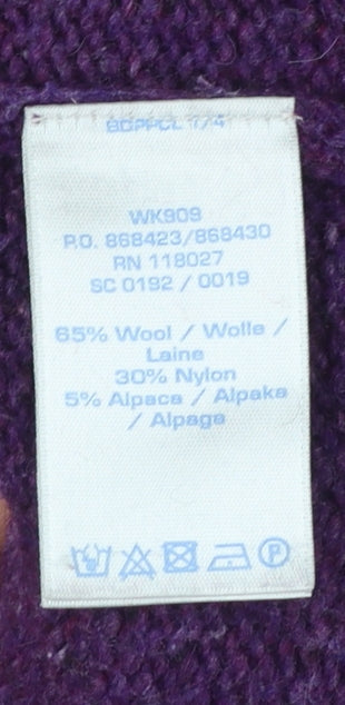Boden Women Purple Wool Blend Jumper UK 8 Crew Neck Long Sleeve
