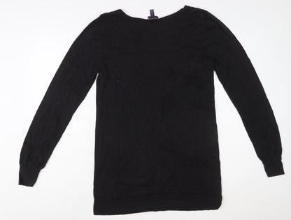 Long Tall Sally Women's Black Medium Butterfly Knit Pullover Jumper