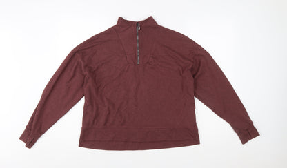 Trespass Womens Burgundy 1/4 Zip Pullover Sweatshirt UK14 L