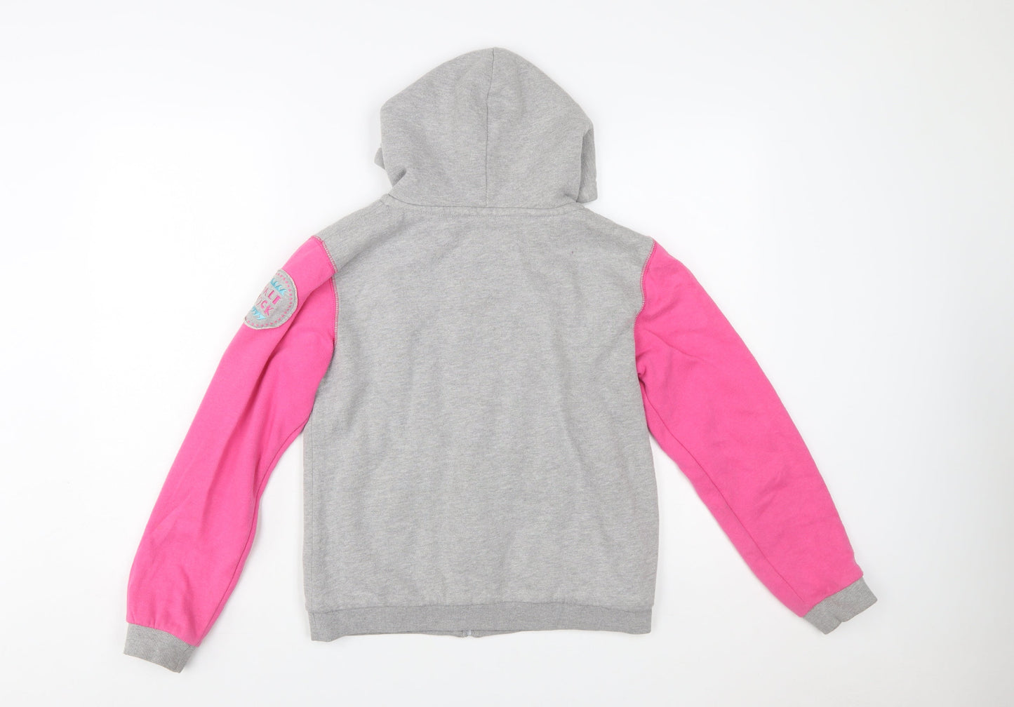 Salt Rock Girls Grey & Pink Full Zip Hoodie 13 Years Embroidered Fleece
