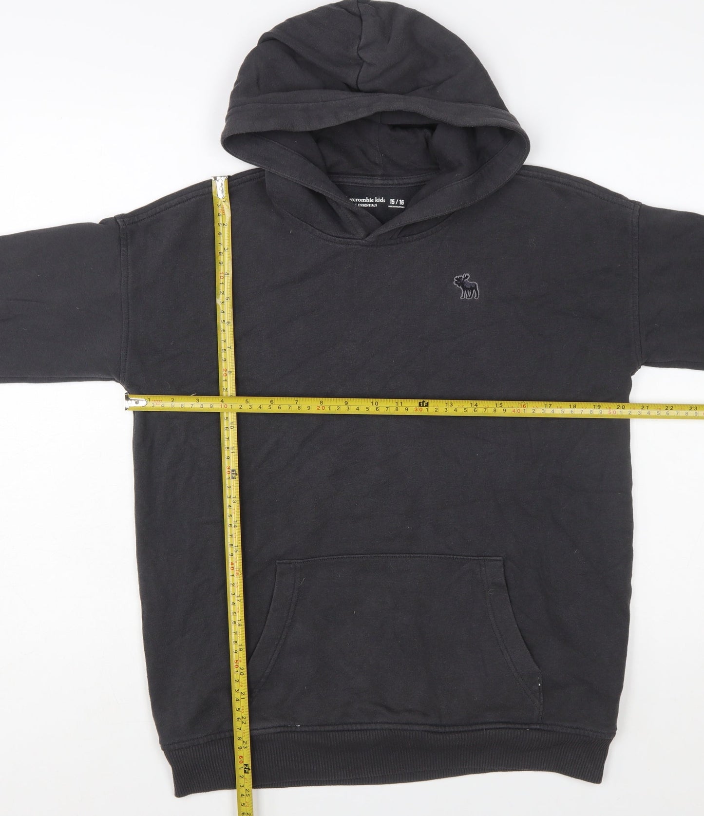 Abercrombie Kids Boys Black Pullover Hoodie 15-16 Years Cotton Blend