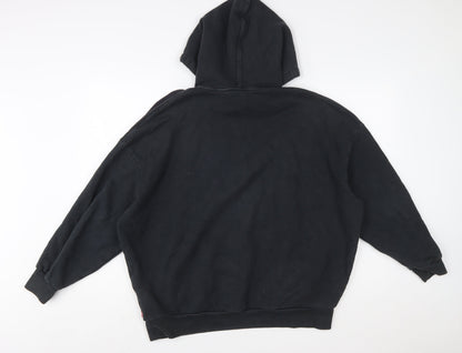 Levi's Womens Black Small Pullover Logo Hoodie Cotton Blend
