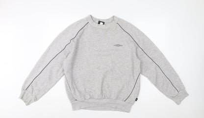 Umbro Men's Grey Crew Neck Sweatshirt M Pullover Sportswear