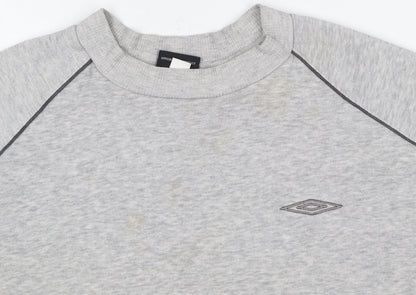 Umbro Men's Grey Crew Neck Sweatshirt M Pullover Sportswear
