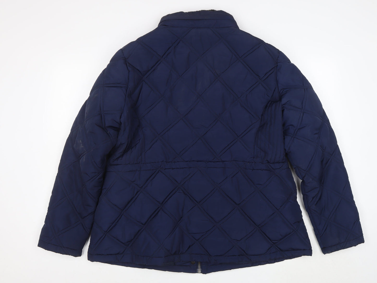 TU Womens Navy Quilted Puffer Jacket Size 20 Lined Hooded Coat