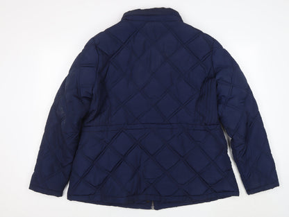 TU Womens Navy Quilted Puffer Jacket Size 20 Lined Hooded Coat