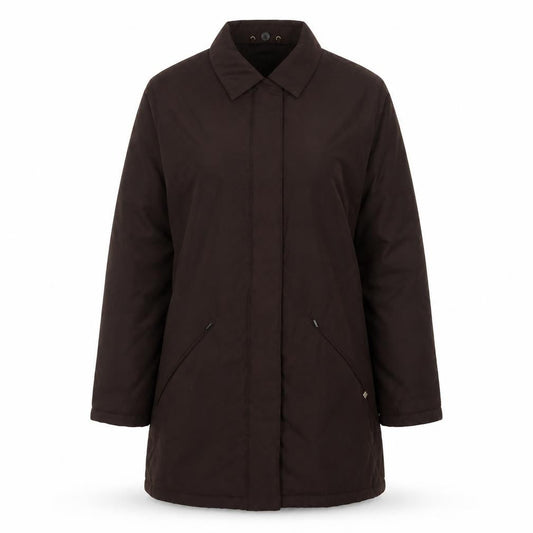Viyella Women's Brown Quilted Mid-Length Coat Size M Polyester