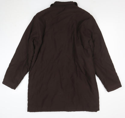 Viyella Women's Brown Quilted Mid-Length Coat Size M Polyester