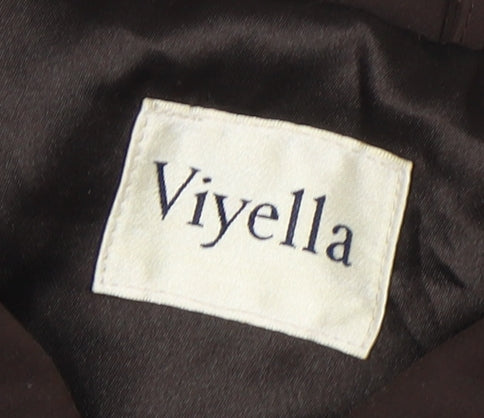 Viyella Women's Brown Quilted Mid-Length Coat Size M Polyester