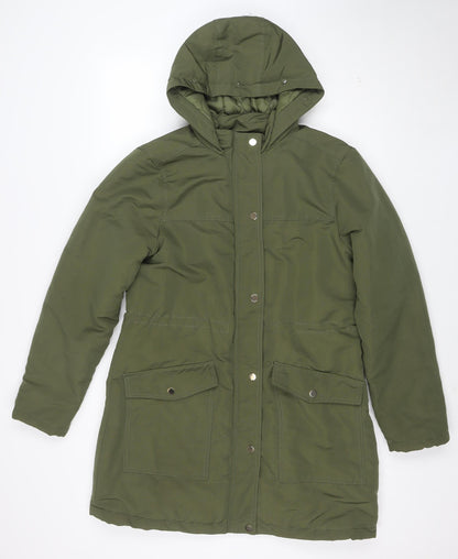 Dorothy Perkins Women Green Size 12 Hooded Parka Coat