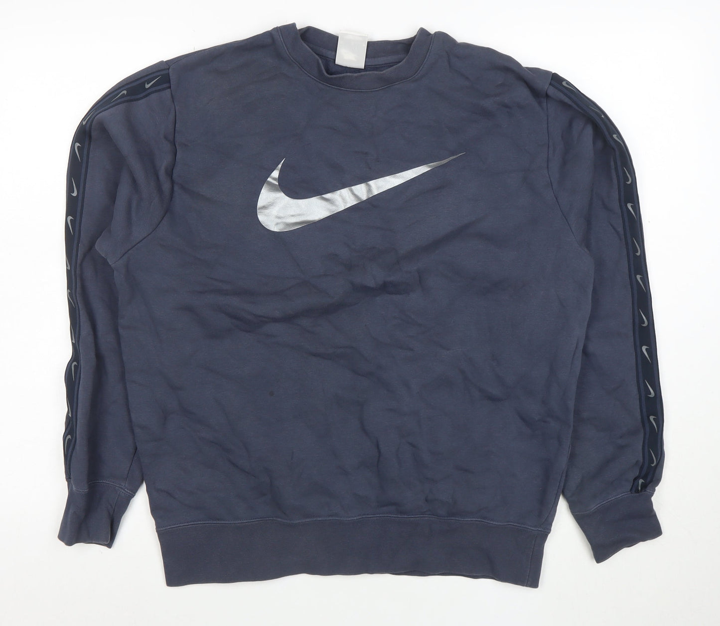 Nike Men’s Blue Crew Neck Logo Pullover Sweatshirt Size M