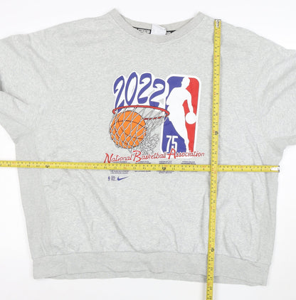 Nike Men's Grey 2XL Crew Neck NBA 2022 Sweatshirt