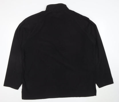 Gelert Men's Black 2XL Fleece 1/2 Zip Pullover Sweatshirt