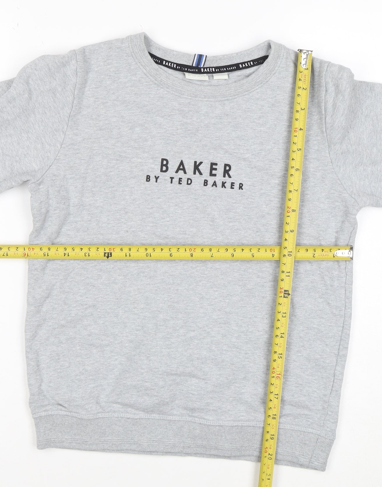 Baker by Ted Baker Boys Grey Logo Sweatshirt 11 Years Cotton Blend