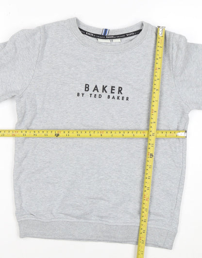 Baker by Ted Baker Boys Grey Logo Sweatshirt 11 Years Cotton Blend