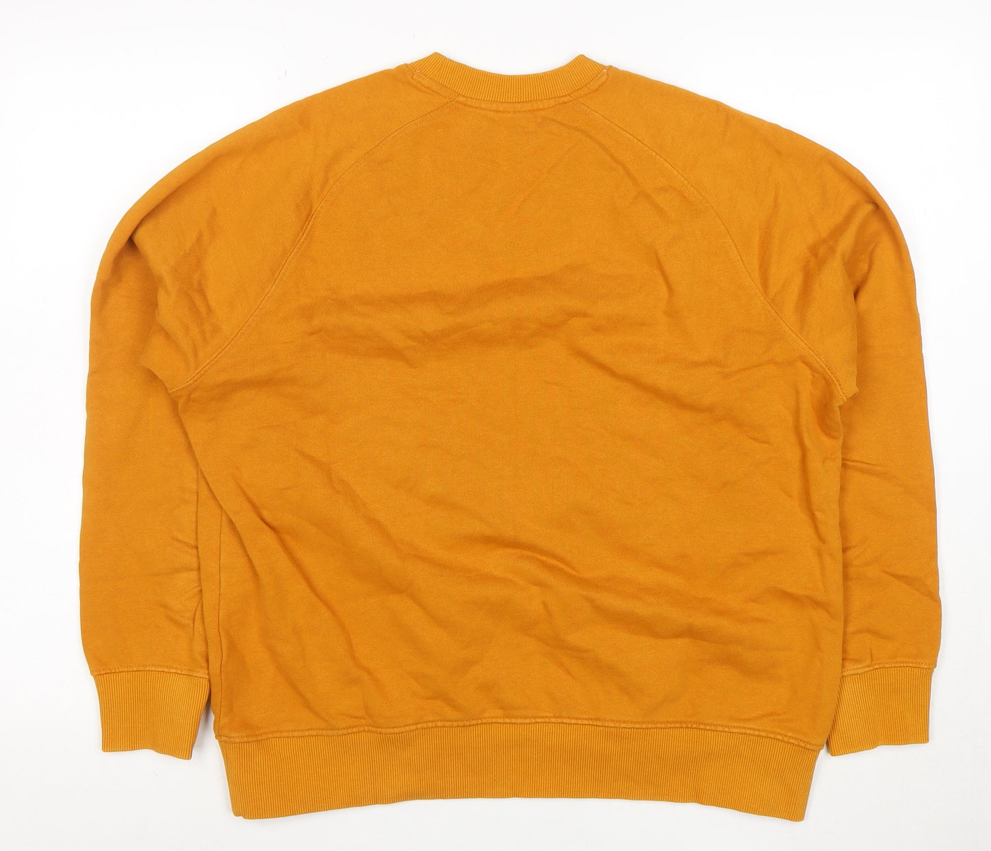 John Lewis Men Mustard Sweatshirt M Crew Neck Cotton Casual Top