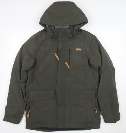 Ayacucho Mens Green S Hooded Waterproof Parka Jacket