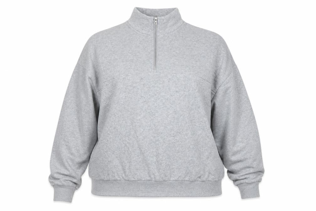 Marks and Spencer Women Grey XL 1/2 Zip Pullover Sweatshirt