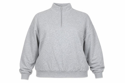 Marks and Spencer Women Grey XL 1/2 Zip Pullover Sweatshirt