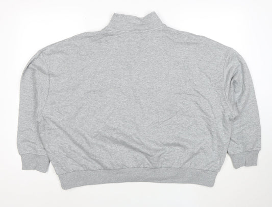 Marks and Spencer Women Grey XL 1/2 Zip Pullover Sweatshirt