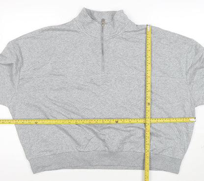 Marks and Spencer Women Grey XL 1/2 Zip Pullover Sweatshirt