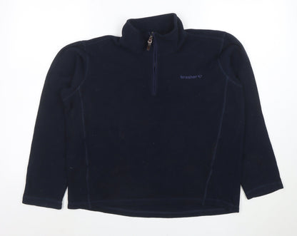 Brasher Womens Navy Fleece 1/2 Zip Pullover Sweatshirt Size M