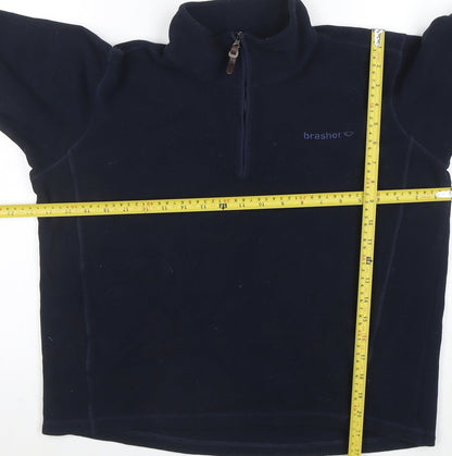Brasher Womens Navy Fleece 1/2 Zip Pullover Sweatshirt Size M