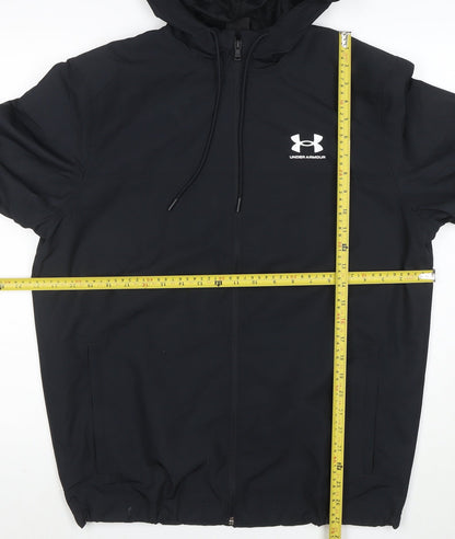 Under Armour Men's Black M Hooded Full Zip Sports Windbreaker Jacket