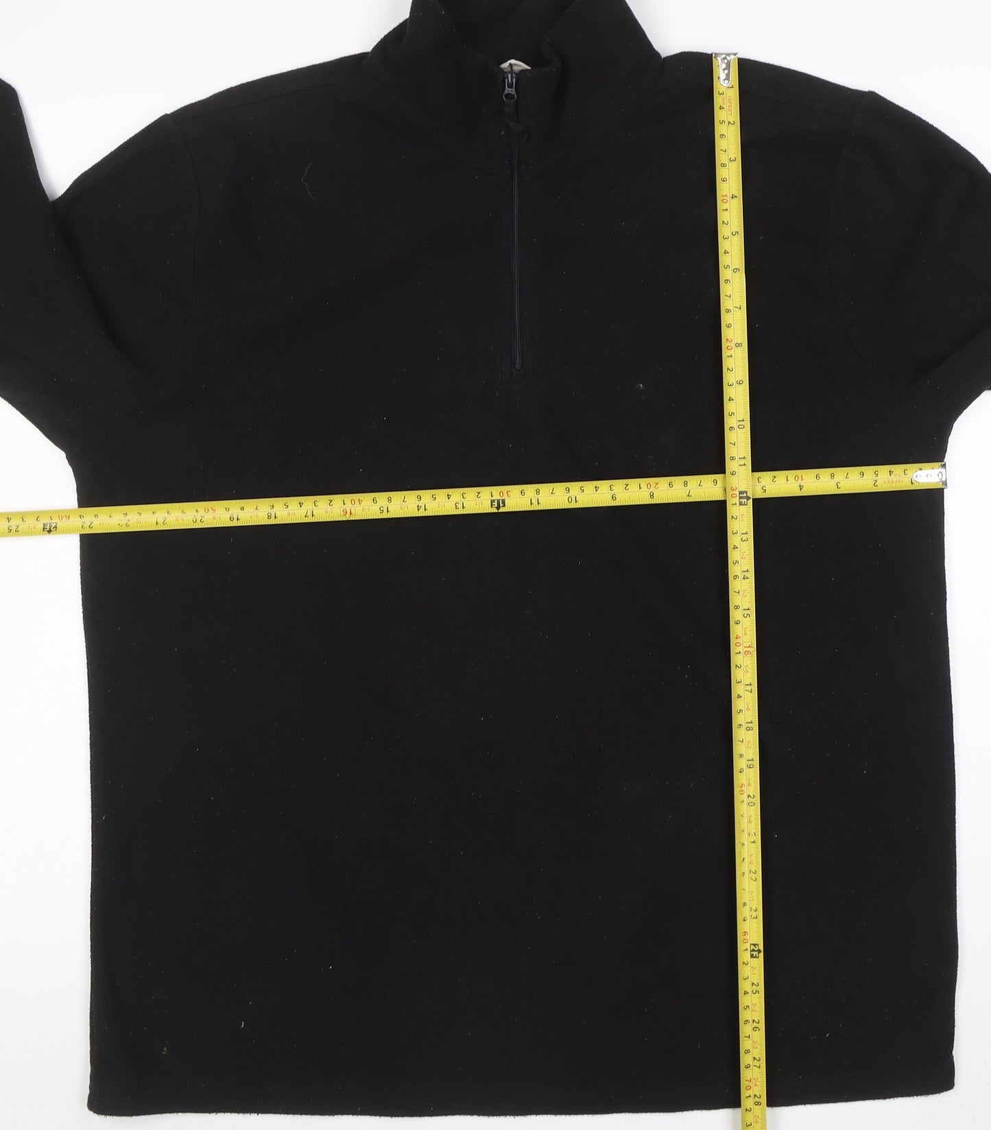 Mountain Warehouse Men's Black Fleece 1/4 Zip Pullover Sweatshirt L