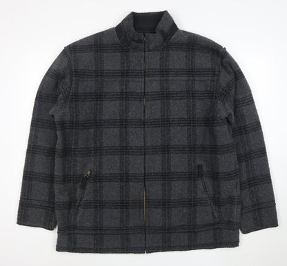 NEXT Men's Grey Check XL Full Zip Fleece Lined Jacket