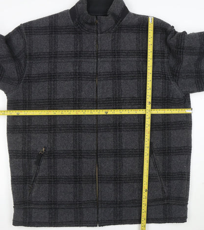 NEXT Men's Grey Check XL Full Zip Fleece Lined Jacket