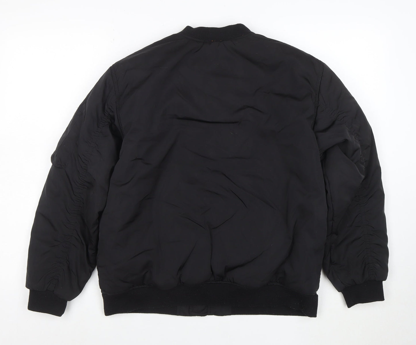 ZARA Boys Black Bomber Jacket 13-14 Years Full Zip Lined Winter Coat