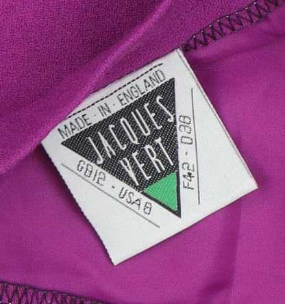 Jacques Vert Womens Purple Pleated Midi Skirt Size 12 Formal
