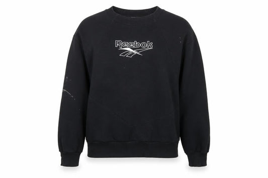 Reebok Classic Women's Black Small Pullover Sweatshirt Logo Crew Neck