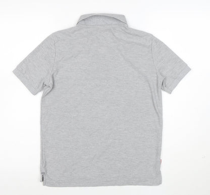 Slazenger Boys Grey Polo Shirt 13 Years Short Sleeve Regular Fit