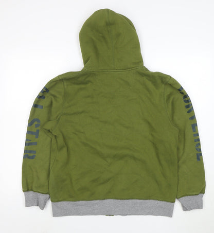 Converse Boys Green Full Zip Hoodie XL Cotton Blend Lined Sweatshirt