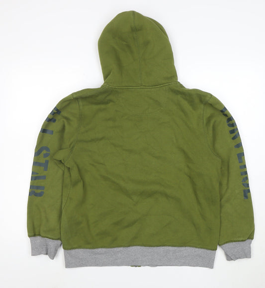 Converse Boys Green Full Zip Hoodie XL Cotton Blend Lined Sweatshirt