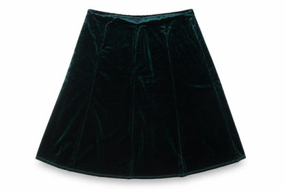 Julipa Womens Green Velvet A-Line Midi Skirt Size 18 Stretch