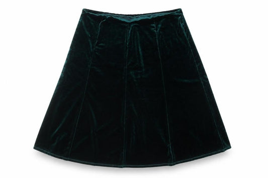 Julipa Womens Green Velvet A-Line Midi Skirt Size 18 Stretch