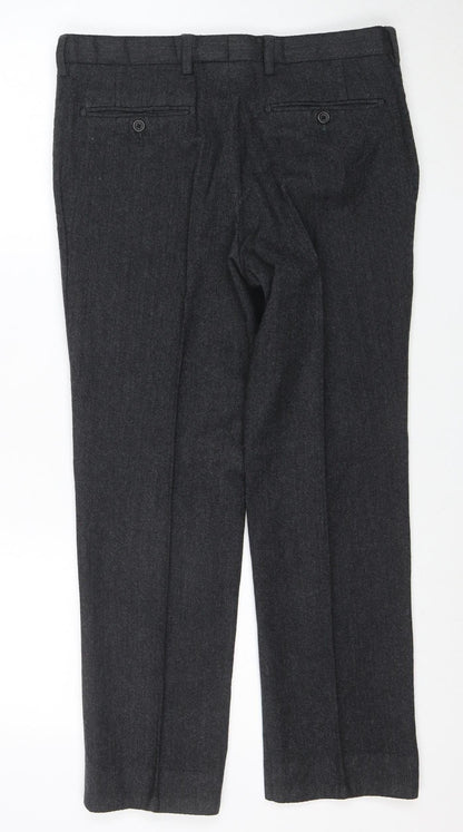 Next Signature Men’s Grey Wool Dress Pants 34S Regular Fit