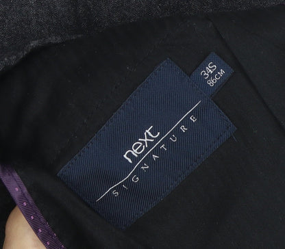 Next Signature Men’s Grey Wool Dress Pants 34S Regular Fit