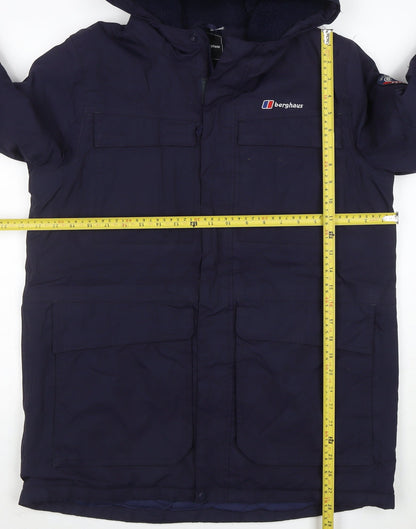 Berghaus Boys Blue Waterproof Hooded Parka Coat 14-15 Years Lined Outdoor
