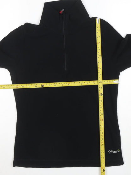Gelert Womens Black Size 10 1/4 Zip Fleece Pullover Sweatshirt