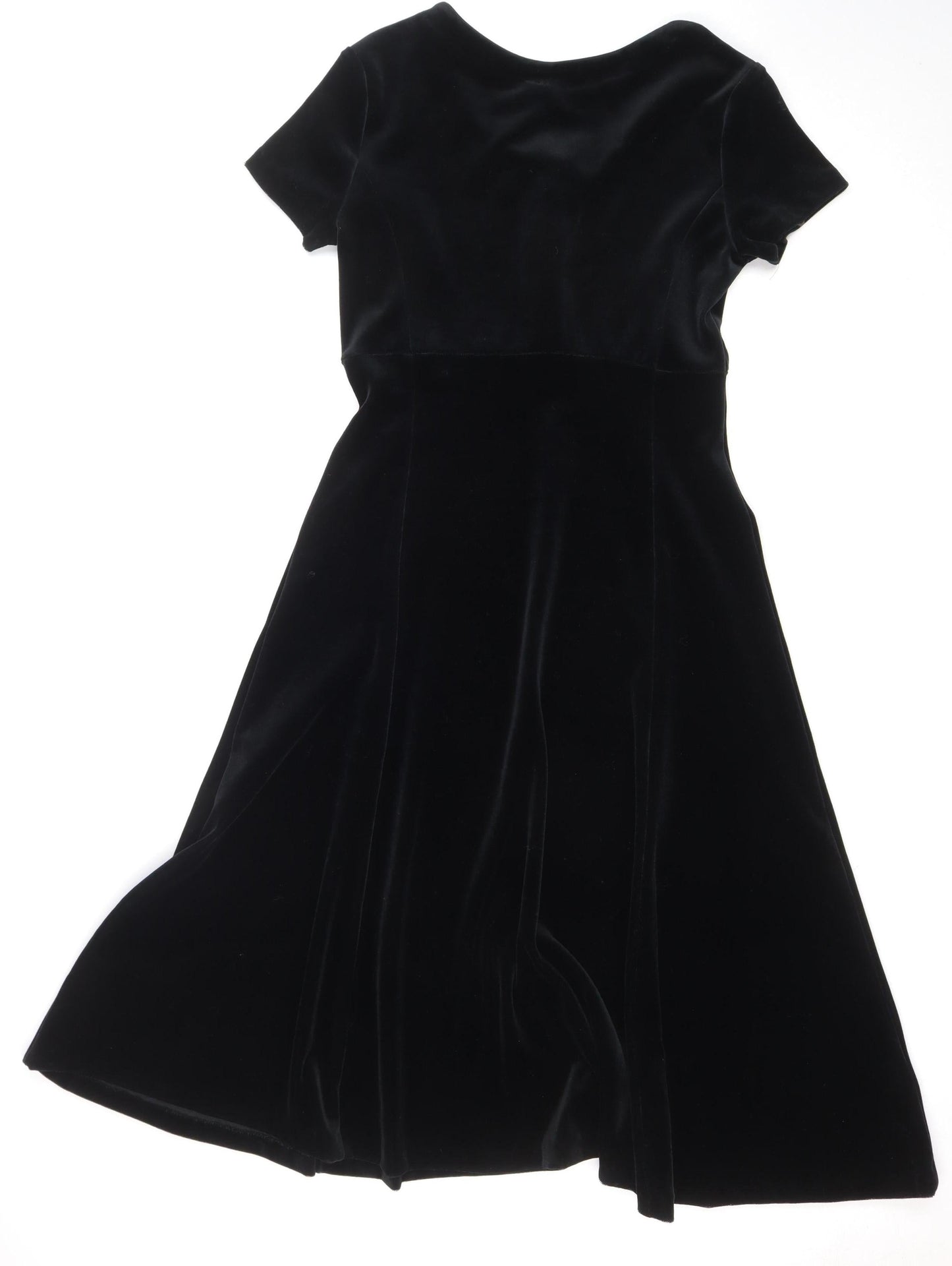 Alexon Women's Black Velvet Fit & Flare Dress Size 14